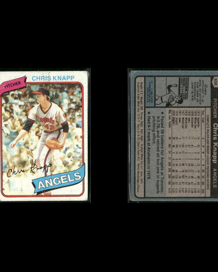 California Angels 1980 Topps Baseball 33-Card Lot Topps VG