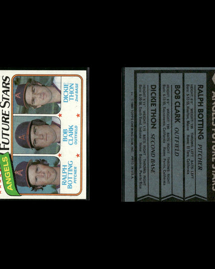 California Angels 1980 Topps Baseball 33-Card Lot Topps VG