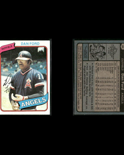 California Angels 1980 Topps Baseball 33-Card Lot Topps VG
