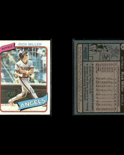 California Angels 1980 Topps Baseball 33-Card Lot Topps VG