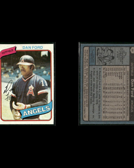 California Angels 1980 Topps Baseball 33-Card Lot Topps VG