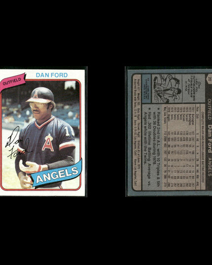 California Angels 1980 Topps Baseball 33-Card Lot Topps VG