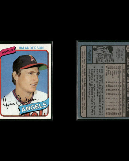 California Angels 1980 Topps Baseball 33-Card Lot Topps VG