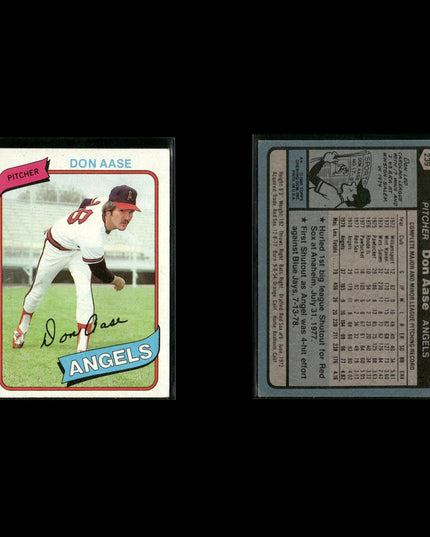 California Angels 1980 Topps Baseball 33-Card Lot Topps VG