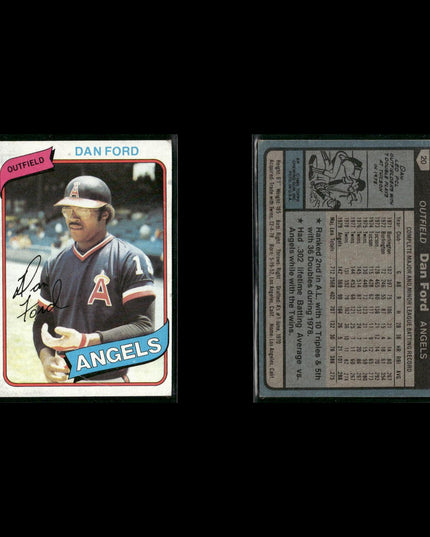 California Angels 1980 Topps Baseball 33-Card Lot Topps VG