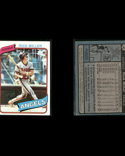 California Angels 1980 Topps Baseball 33-Card Lot Topps VG