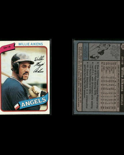 California Angels 1980 Topps Baseball 33-Card Lot Topps VG