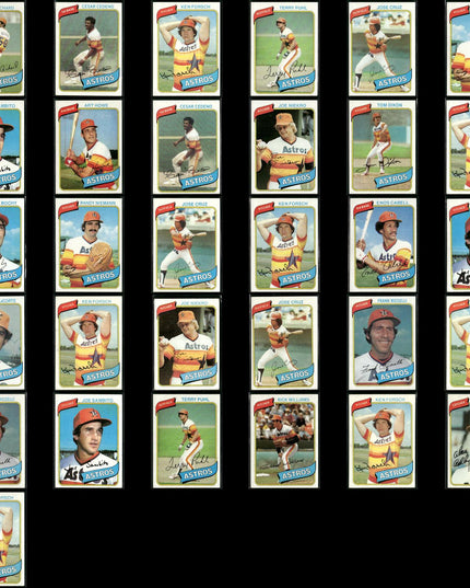 Houston Astros 1980 Topps Baseball 31-Card Lot Topps VG