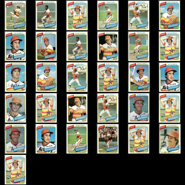 Houston Astros 1980 Topps Baseball 31-Card Lot Topps VG