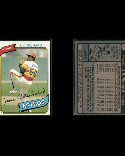 Houston Astros 1980 Topps Baseball 31-Card Lot Topps VG