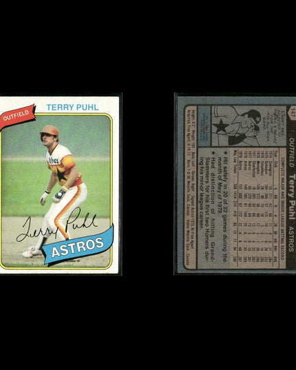 Houston Astros 1980 Topps Baseball 31-Card Lot Topps VG