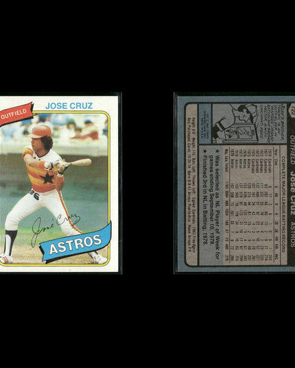 Houston Astros 1980 Topps Baseball 31-Card Lot Topps VG