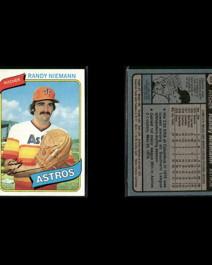 Houston Astros 1980 Topps Baseball 31-Card Lot Topps VG