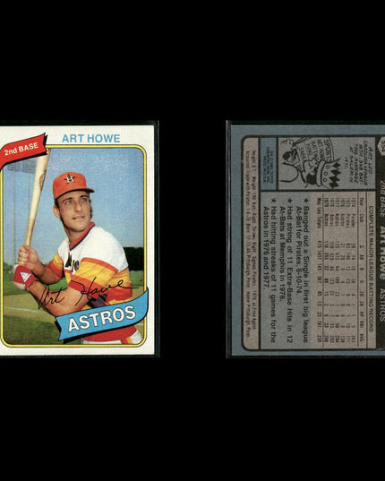 Houston Astros 1980 Topps Baseball 31-Card Lot Topps VG