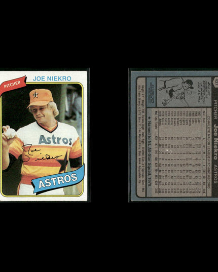 Houston Astros 1980 Topps Baseball 31-Card Lot Topps VG
