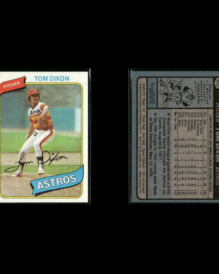 Houston Astros 1980 Topps Baseball 31-Card Lot Topps VG