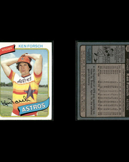 Houston Astros 1980 Topps Baseball 31-Card Lot Topps VG