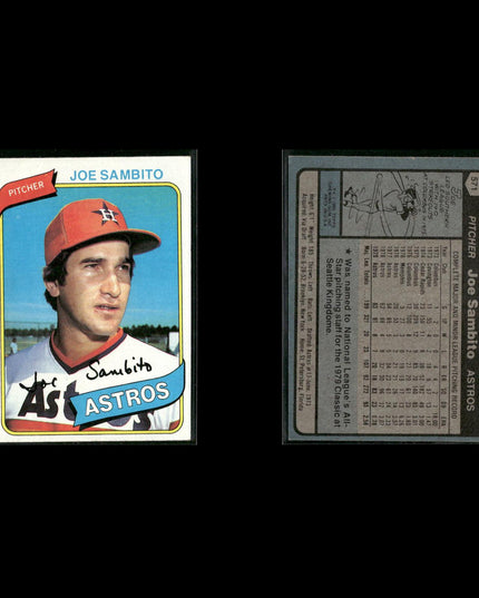 Houston Astros 1980 Topps Baseball 31-Card Lot Topps VG