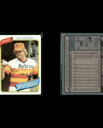 Houston Astros 1980 Topps Baseball 31-Card Lot Topps VG