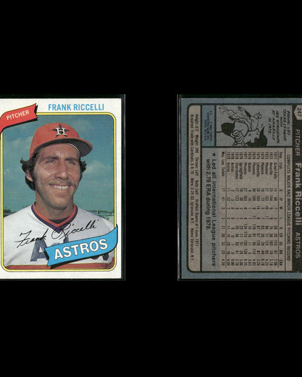 Houston Astros 1980 Topps Baseball 31-Card Lot Topps VG