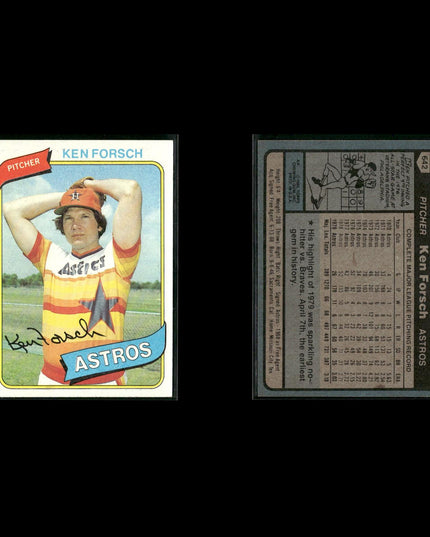 Houston Astros 1980 Topps Baseball 31-Card Lot Topps VG