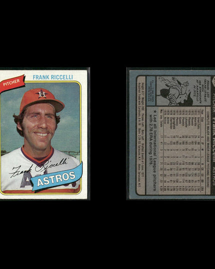 Houston Astros 1980 Topps Baseball 31-Card Lot Topps VG