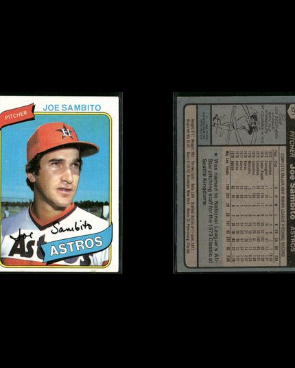 Houston Astros 1980 Topps Baseball 31-Card Lot Topps VG