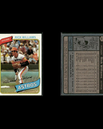 Houston Astros 1980 Topps Baseball 31-Card Lot Topps VG