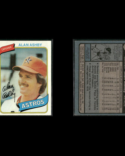 Houston Astros 1980 Topps Baseball 31-Card Lot Topps VG