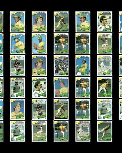 Oakland Athletics 1980 Topps Baseball 41-Card Lot Topps VG
