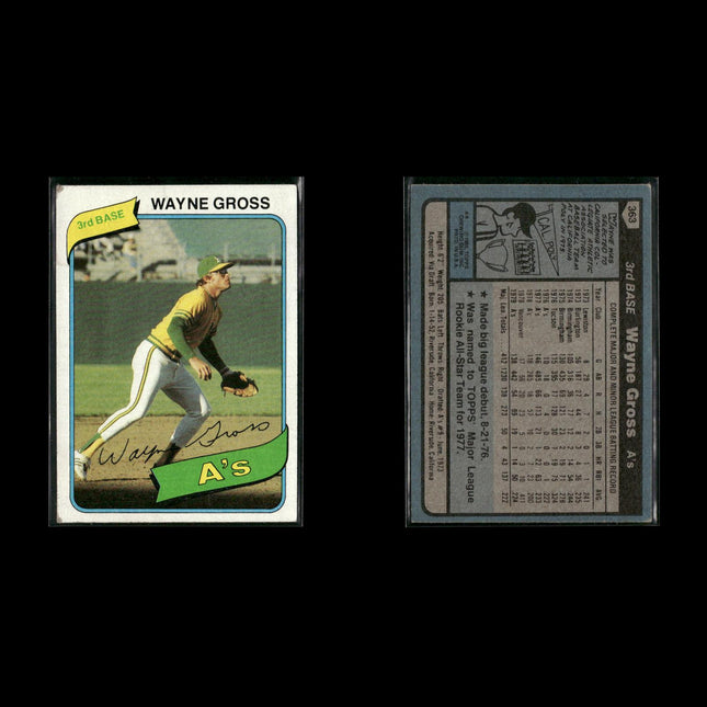 Oakland Athletics 1980 Topps Baseball 41-Card Lot Topps VG