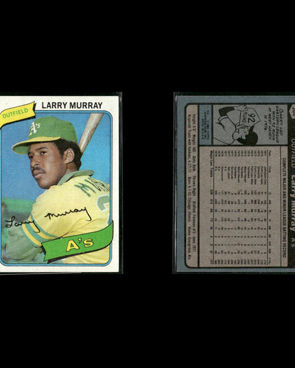 Oakland Athletics 1980 Topps Baseball 41-Card Lot Topps VG