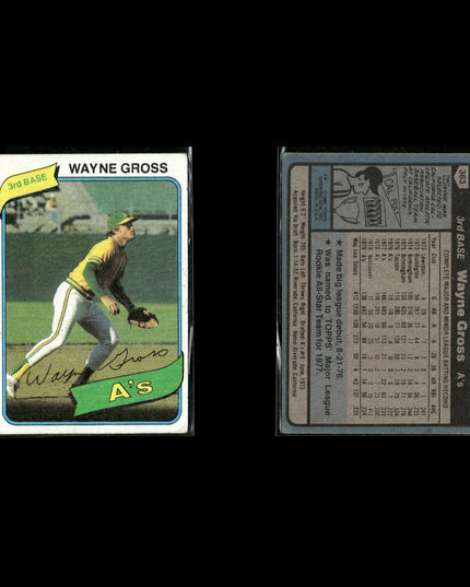 Oakland Athletics 1980 Topps Baseball 41-Card Lot Topps VG