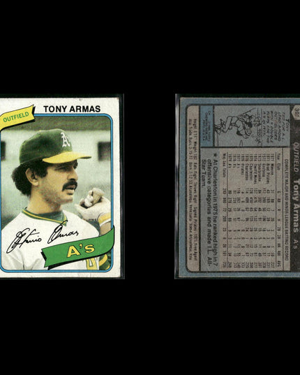 Oakland Athletics 1980 Topps Baseball 41-Card Lot Topps VG