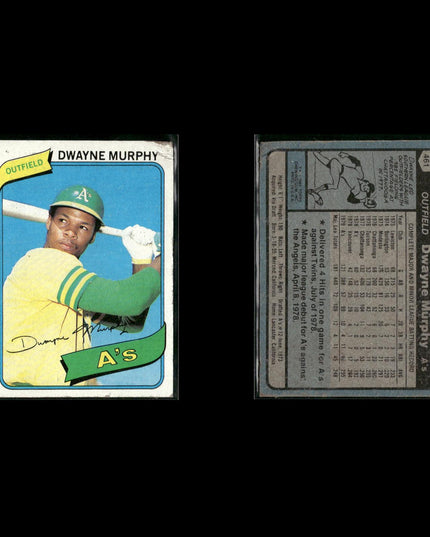 Oakland Athletics 1980 Topps Baseball 41-Card Lot Topps VG