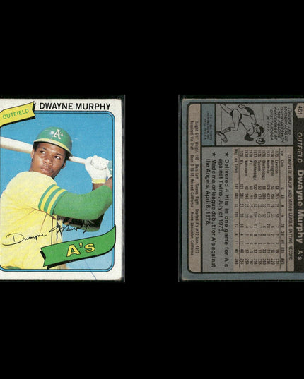 Oakland Athletics 1980 Topps Baseball 41-Card Lot Topps VG