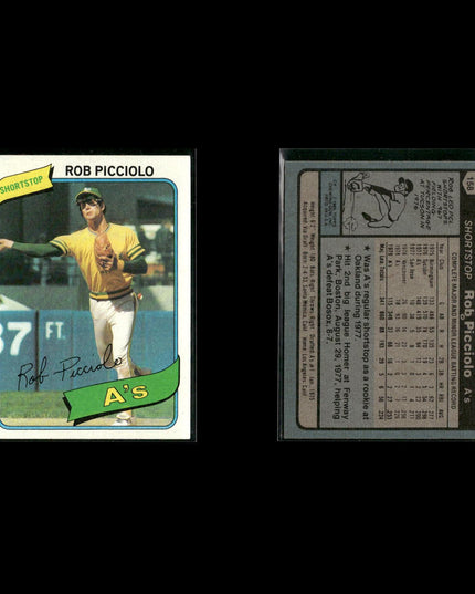 Oakland Athletics 1980 Topps Baseball 41-Card Lot Topps VG
