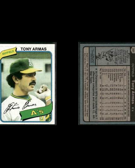 Oakland Athletics 1980 Topps Baseball 41-Card Lot Topps VG