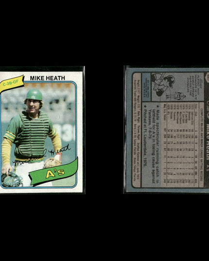 Oakland Athletics 1980 Topps Baseball 41-Card Lot Topps VG
