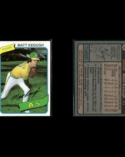 Oakland Athletics 1980 Topps Baseball 41-Card Lot Topps VG