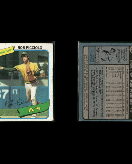 Oakland Athletics 1980 Topps Baseball 41-Card Lot Topps VG
