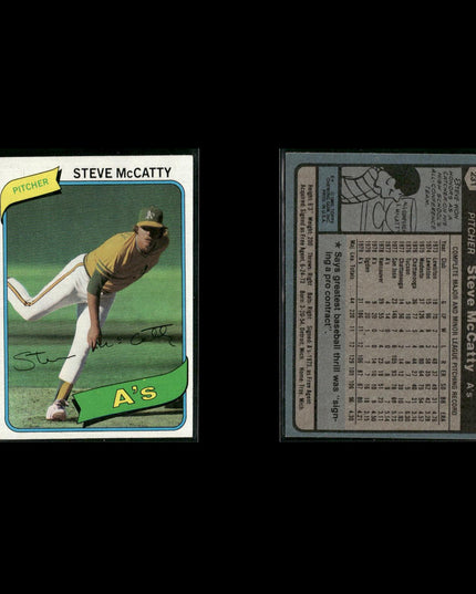 Oakland Athletics 1980 Topps Baseball 41-Card Lot Topps VG
