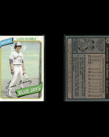 Toronto Blue Jays 1980 Topps Baseball 52-Card Lot Topps VG