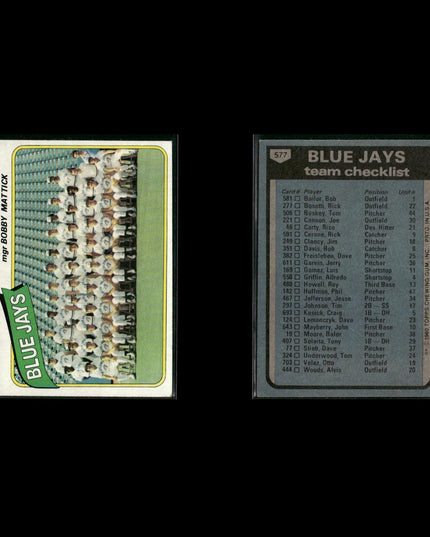 Toronto Blue Jays 1980 Topps Baseball 52-Card Lot Topps VG
