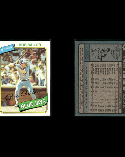 Toronto Blue Jays 1980 Topps Baseball 52-Card Lot Topps VG