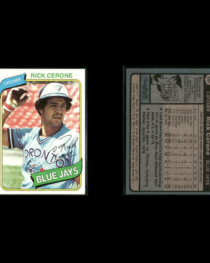 Toronto Blue Jays 1980 Topps Baseball 52-Card Lot Topps VG