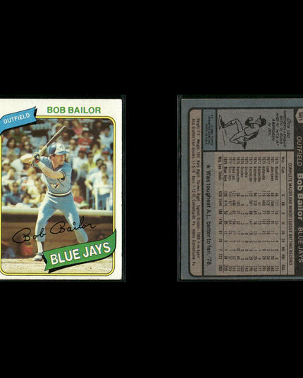 Toronto Blue Jays 1980 Topps Baseball 52-Card Lot Topps VG