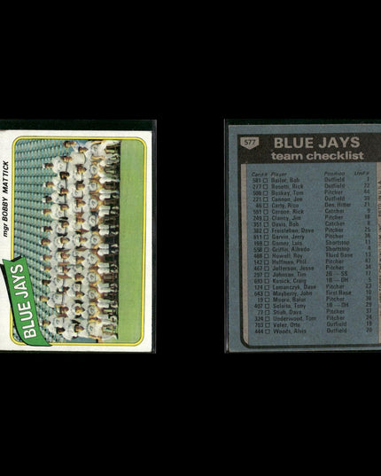 Toronto Blue Jays 1980 Topps Baseball 52-Card Lot Topps VG