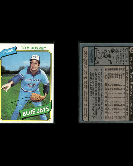 Toronto Blue Jays 1980 Topps Baseball 52-Card Lot Topps VG