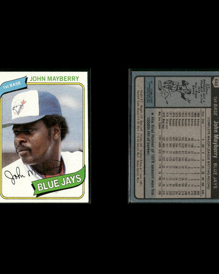 Toronto Blue Jays 1980 Topps Baseball 52-Card Lot Topps VG